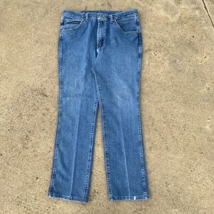 Wrangler Jeans Mens 34x30 Blue Denim‎ Slim  Premium Performance Cowboy Tag 35x32